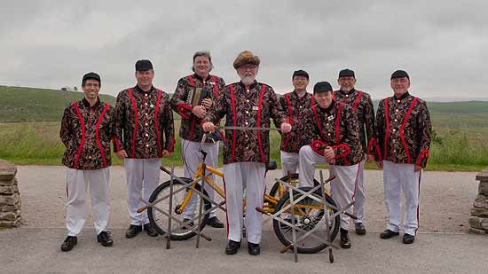 +left Grenoside Sword Dancers on our "Greno Depart" during the 2014 Tour de France